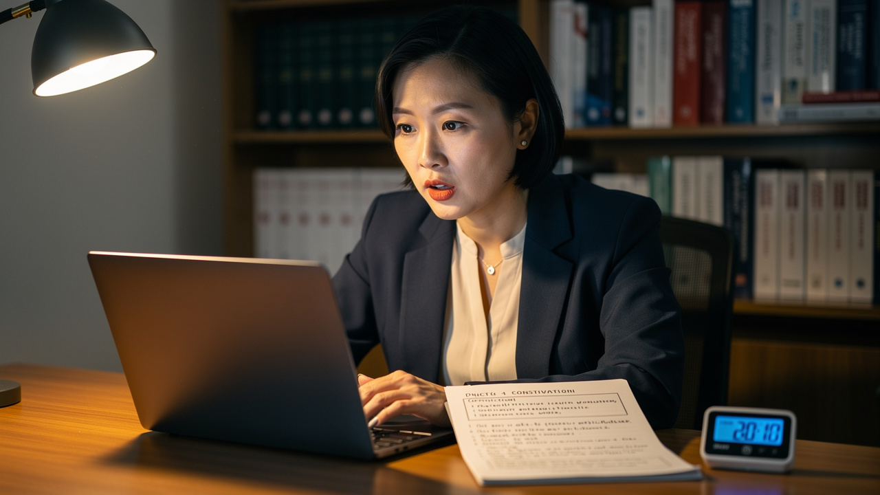 Doctor practicing structured mock PESCI consultation at home desk