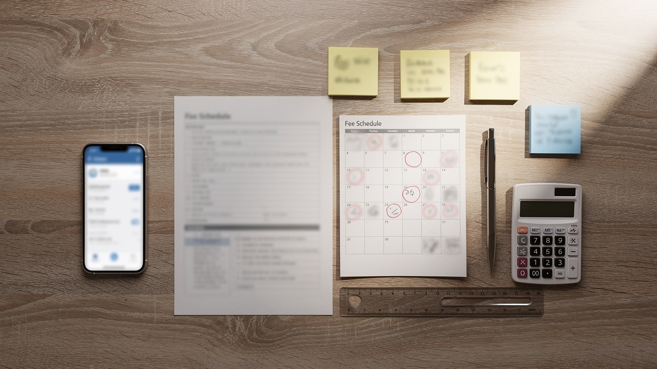Organized planner showing PESCI fee and cancellation timeline planning