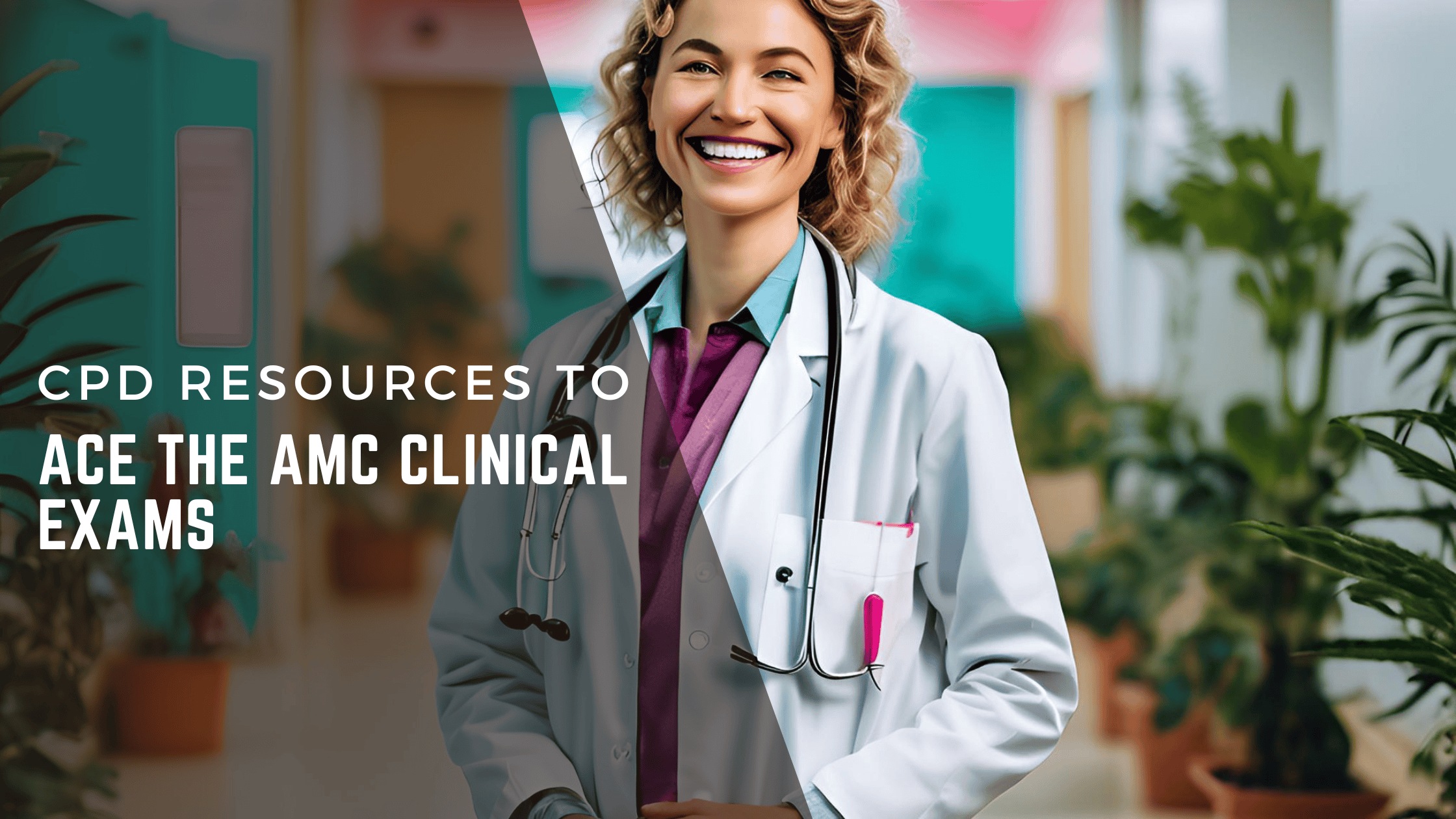 CPD resources title beside a smiling doctor wearing a white coat and stethoscope.