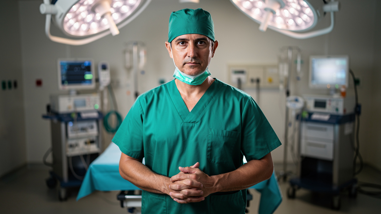 Specialist surgeon in Australian hospital operating room