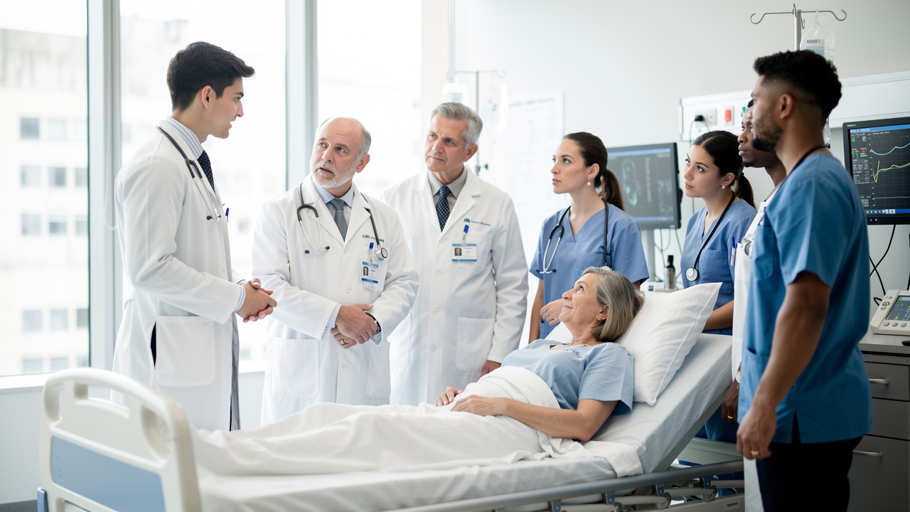 Medical resident learning during hospital training rounds