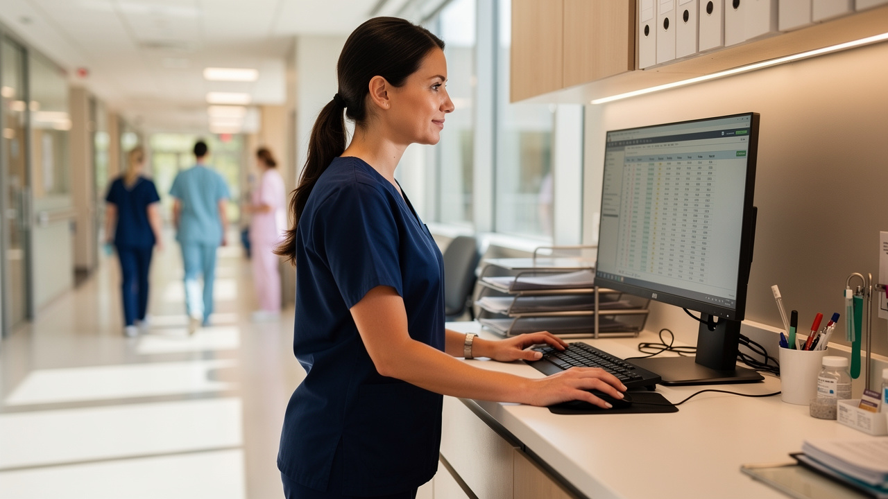 Medical graduate during supervised practice in hospital