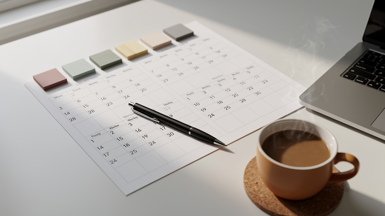 Calendar and planning workspace for exam scheduling