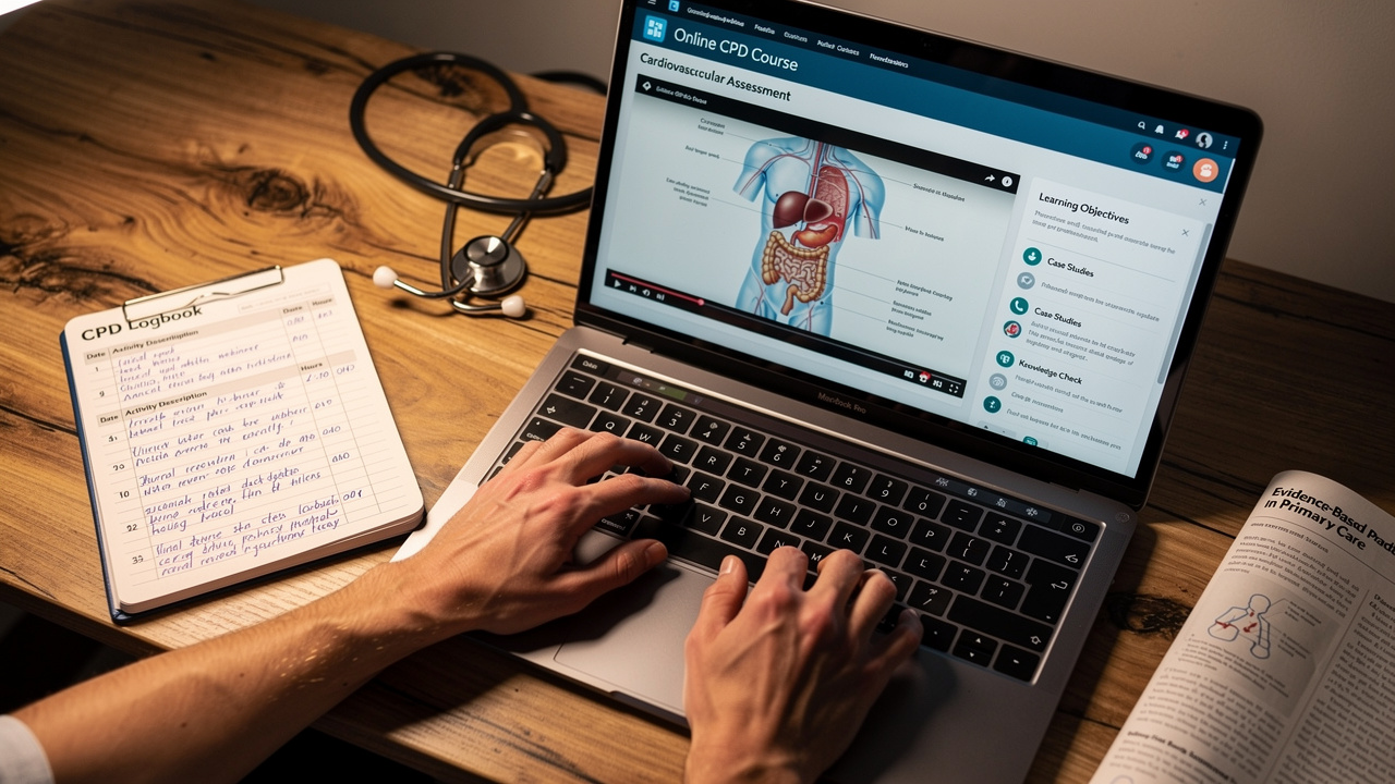 Medical professional completing annual CPD requirements