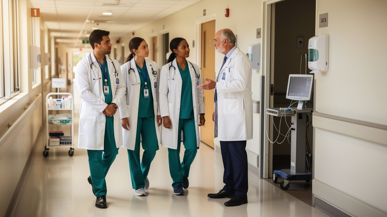 IMG doctors observing ward rounds in Australian hospital bridging program